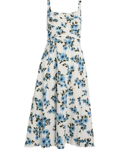Emilia Wickstead Floral Verena Midi Dress - Blue