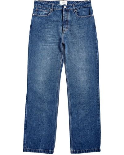 Ami Paris Relaxed Straight Jeans - Blue