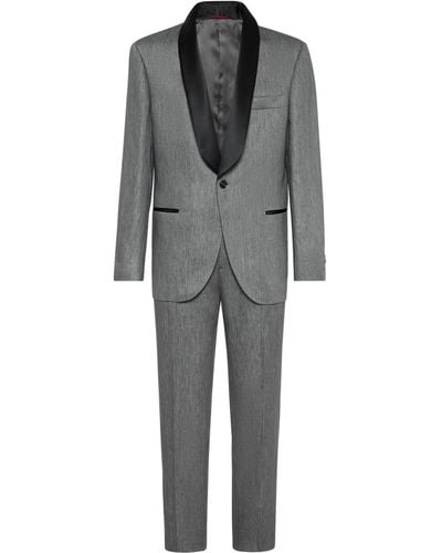 Brunello Cucinelli Linen Tuxedo Suit - Gray