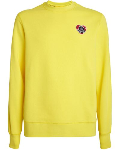 Moncler Cotton Logo-patch Jumper - Yellow