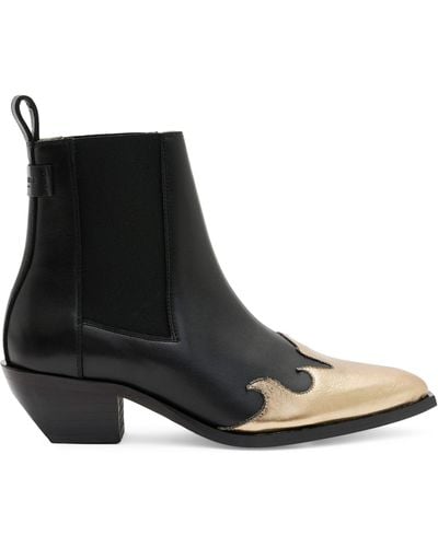 AllSaints Leather Delaware Boots 60 - Black