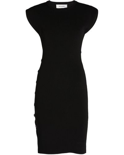 Yves Salomon Knitted Mini Dress - Black