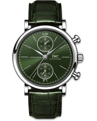 IWC Schaffhausen Stainless Steel Portofino Chronograph Watch 39mm - Green