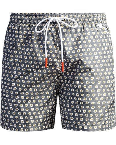 Isaia Floral Print Swim Shorts - Grey