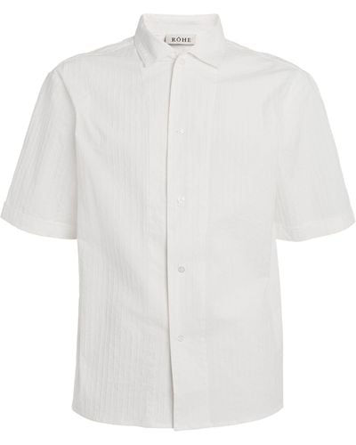 Rohe Cotton-stretch Short-sleeve Shirt - White