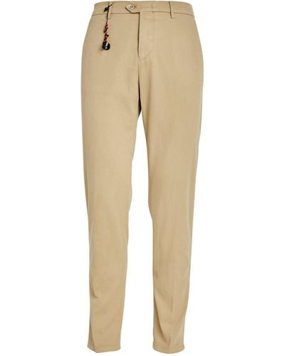 Marco Pescarolo Cotton-silk Slim Trousers - Natural
