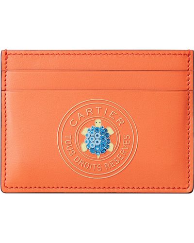 Cartier Leather Characters Card Holder - Orange