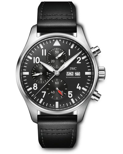 IWC Schaffhausen Stainless Steel Pilot's Chronograph Watch 43mm - Black