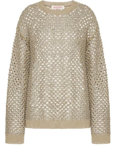 Valentino Garavani Sparkling Net Sweater - Natural