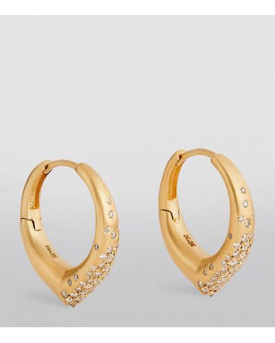 Nada Ghazal Yellow Gold And Diamond Doors Of Opportunity Large Hoop Earrings - Metallic