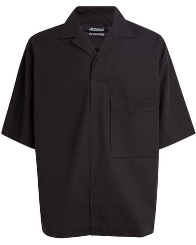 Jacquemus Cotton Box-fit Short-sleeve Shirt - Black