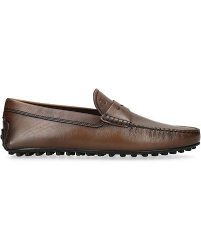 Tod's Leather Penny Driving Shoes - Brown
