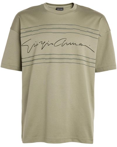 Giorgio Armani Signature Print T-shirt - Green