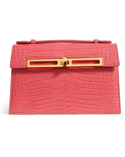llora Mini Crocodile Emma Top-handle Bag - Red