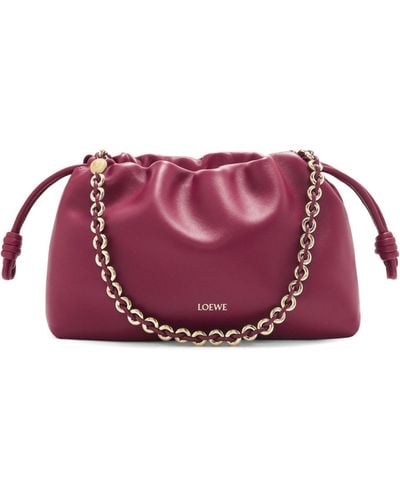 Loewe Leather Flamenco Shoulder Bag - Purple