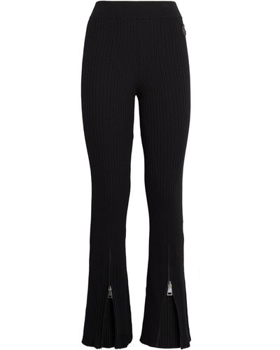 Moncler Rib-knit Flared Trousers - Black