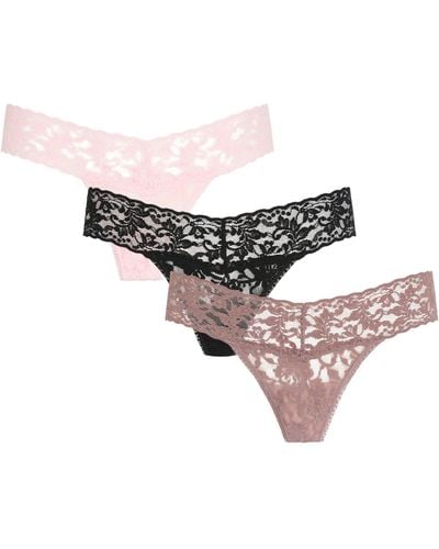Hanky Panky Lace Low-rise Thong (pack Of 3) - White
