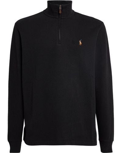 Polo Ralph Lauren Cotton Quarter-zip Sweater - Black