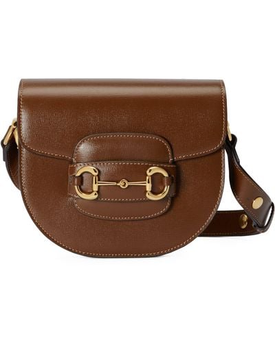Gucci Mini Leather Horsebit 1955 Shoulder Bag - Brown