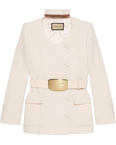 Gucci Wool G-buckle Jacket - White
