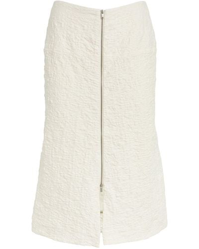 Jil Sander Zipped Crinkle Skirt - White