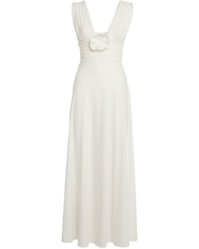 Maygel Coronel Floral-applique Orinoco Maxi Dress - White