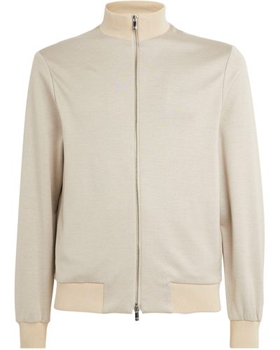 Marco Pescarolo Silk-blend Zip-up Jacket - Natural