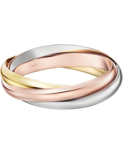 Cartier Extra-large White, Rose And Yellow Gold Trinity Bangle - Brown