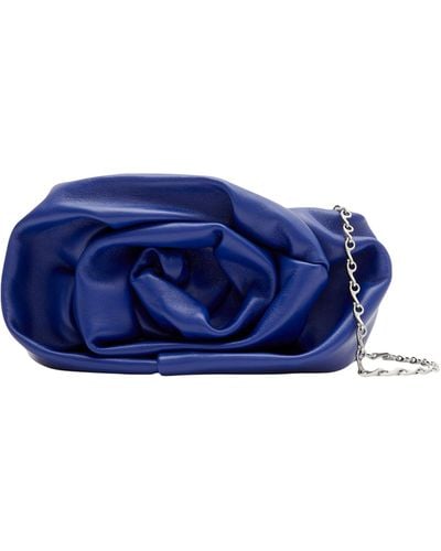 Burberry Leather Rose Clutch - Blue