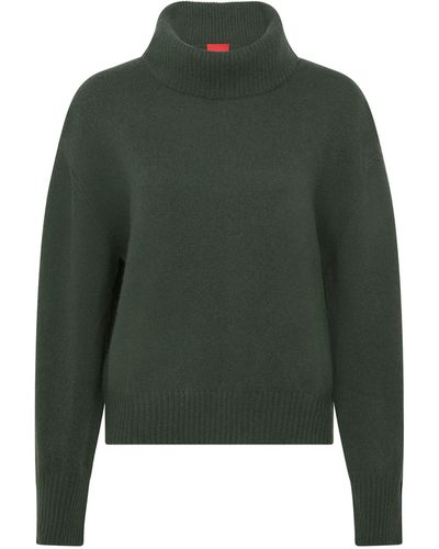 Cashmere In Love Cashmere Oversized Moss Rollneck Jumper - Green