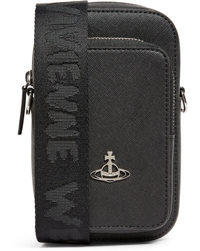 Vivienne Westwood Faux Leather Phone Cross-body Bag - Black