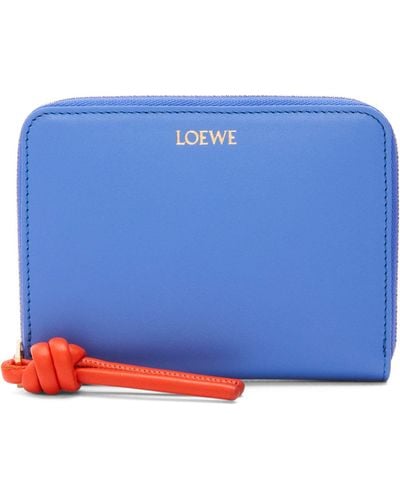 Loewe Leather Knot Zip-around Wallet - Blue