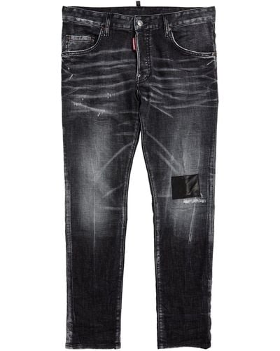 DSquared² Distressed Skinny Skater Jeans - Gray