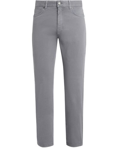 Zegna Stretch-cotton Roccia Straight Jeans - Grey