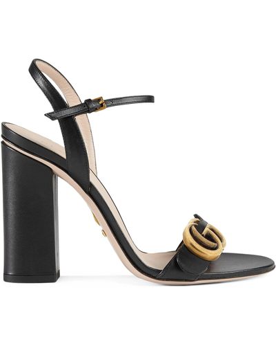 Gucci Leather Marmont Sandals 105 - Metallic