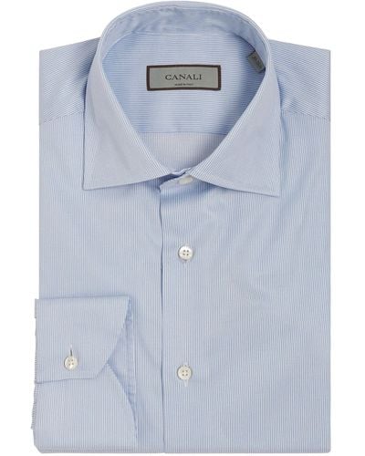 Canali Cotton Striped Shirt - Blue