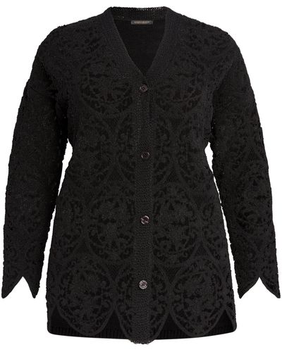 Marina Rinaldi Knitted Lace Cardigan - Black