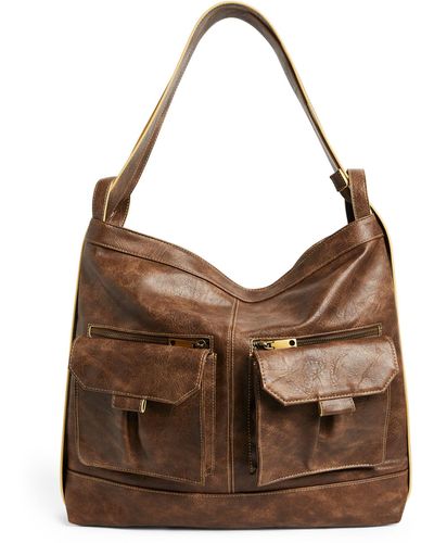 MAX&Co. Convertible Cargo Shoulder Bag - Brown