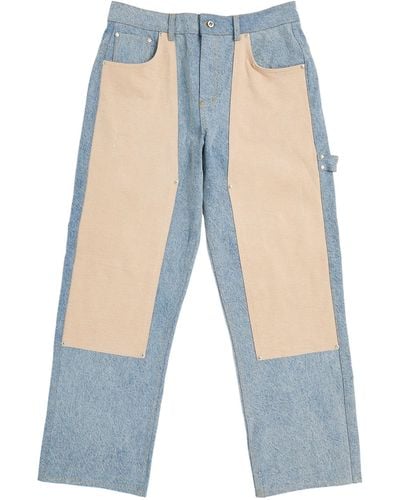 Represent Distressed Carpenter Straight Jeans - Blue