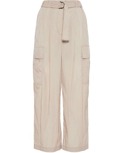 Brunello Cucinelli Wrinkled Cargo Trousers - Natural