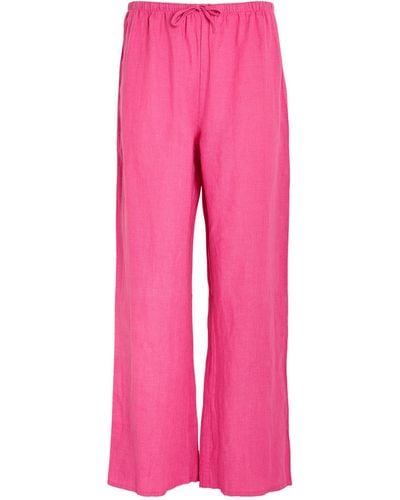 Desmond & Dempsey Linen Pajama Pants - Pink