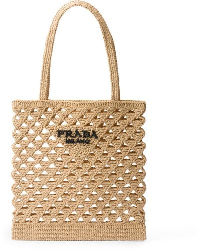 Prada Crochet Tote Bag - Metallic