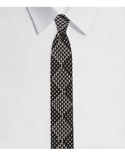 Dolce & Gabbana Silk Patterned Tie - White