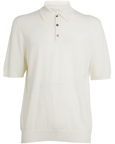 Johnstons of Elgin Wool Polo Shirt - White