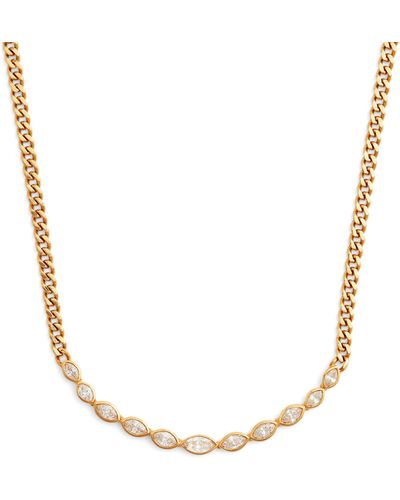 SHAY Yellow Gold And Diamond Marquise Bezel Necklace - Metallic