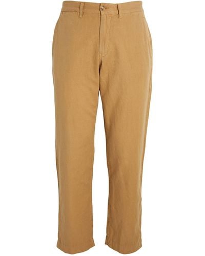 Polo Ralph Lauren Linen-cotton Straight Trousers - Natural