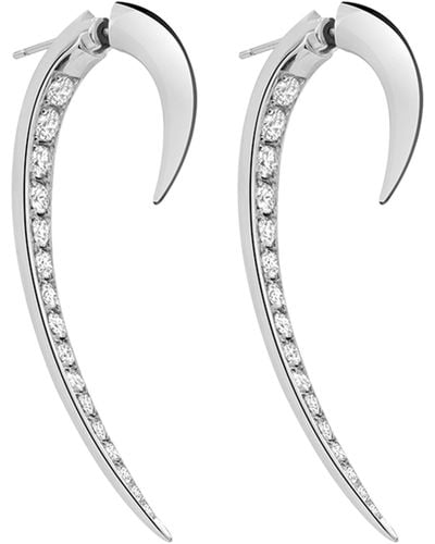 Shaun Leane White Gold And Diamond Hook Fine Earrings