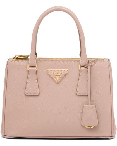 Prada Small Leather Galleria Top-handle Bag - Pink
