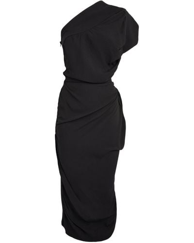 Vivienne Westwood Andalouse Asymmetric-neck Woven Midi Dress - Black