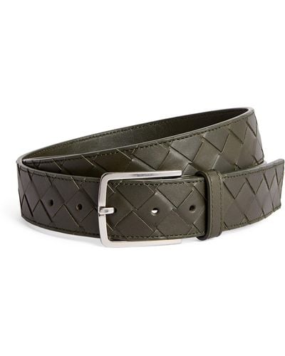Bottega Veneta Leather Intrecciato Belt - Green